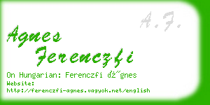 agnes ferenczfi business card